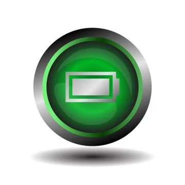 Battery icon button Stock Illustration