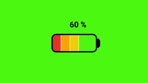 Battery icon charging from 0 to 100 percent. Alkaline battery charging charge Stock Footage 211704498