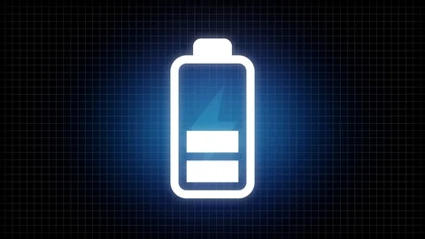 Battery icon charging loop animation Stock Footage 96589230
