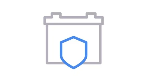 Battery icon with a check mark, indicating full charge or successful comple.. Stock Footage 334918601