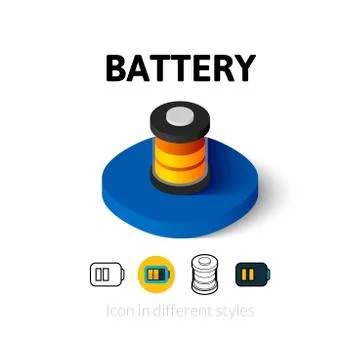 Battery icon in different style Stockillustratie