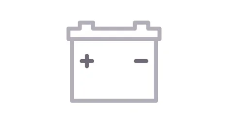 Battery icon featuring a lightning bolt, symbolizing charging or power avai.. Stock Footage 334918518