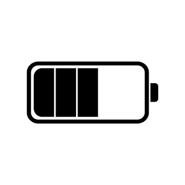 Battery icon in a flat design Illustrazione stock