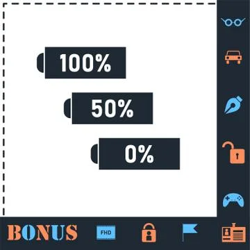 Battery icon flat Stock Illustration