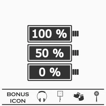 Battery icon flat Stock Illustration