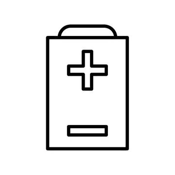 Battery icon. Flat pictogram for web. Line stroke. Simple accumulator symbol  Stock Illustration