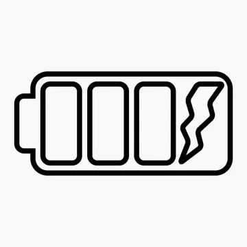 Battery icon with full charge Stock Illustration