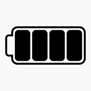 Battery icon with full charge Stock Illustration
