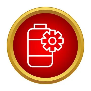 Battery icon with gear for power settings Stock Illustration
