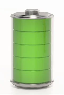 Battery icon isolated on white background. 3D illustration Stock Illustration