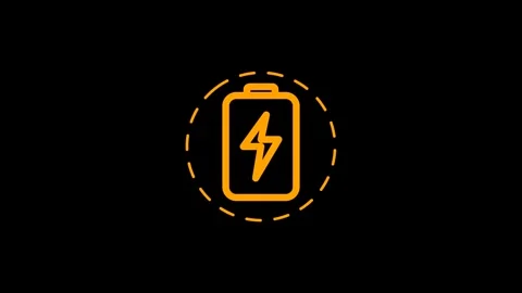 Battery icon with lightning bolt symbol. Stock Footage 337393713