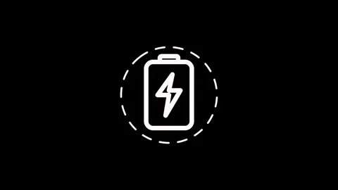 Battery icon with lightning symbol. Stock-Footage 337393710