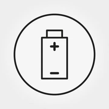 Battery. Icon. Line. Vector illustration. Stock Illustration