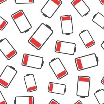 Battery icon seamless pattern background. Business flat vector illustration.  Stockillustratie