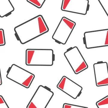 Battery icon seamless pattern background. Business flat vector illustration.  Stockillustratie