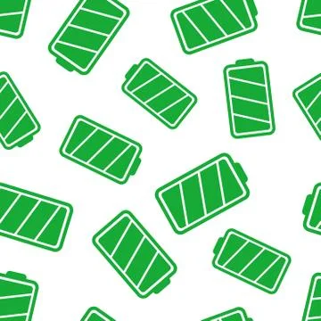 Battery icon seamless pattern background. Business flat vector illustration.  스톡 일러스트