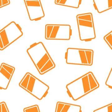 Battery icon seamless pattern background. Business flat vector illustration.  Stockillustratie