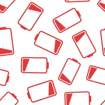 Battery icon seamless pattern background. Business flat vector illustration.  Stockillustratie