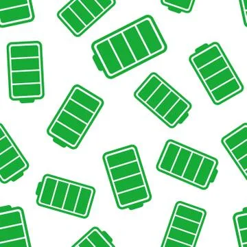 Battery icon seamless pattern background. Business flat vector illustration.  Illustrazione stock