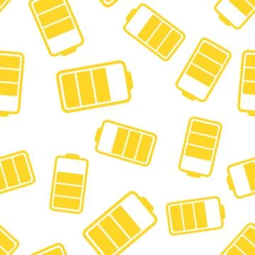 Battery icon seamless pattern background. Business flat vector illustration.  Stockillustratie