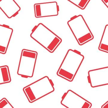 Battery icon seamless pattern background. Business flat vector illustration.  Stock Illustration