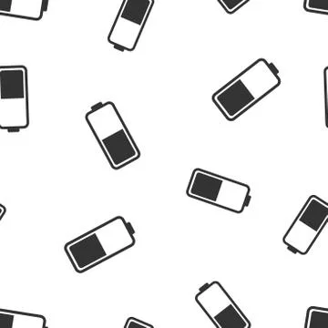 Battery icon seamless pattern background. Business flat vector illustration.  Stockillustratie