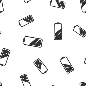 Battery icon seamless pattern background. Business flat vector illustration.  Stockillustratie