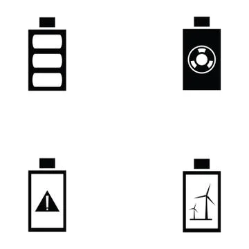 Battery icon set Stock Illustration