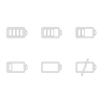 Battery icon set outline Illustrazione stock