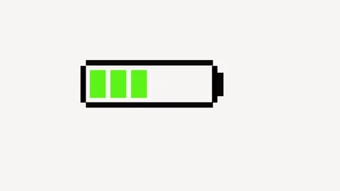 A battery icon showing low charge level with green indicator bar. Battery i.. Stock Footage 337567430