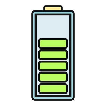 Battery icon showing three quarters charge level 스톡 일러스트