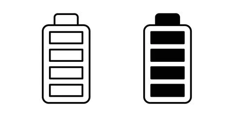 Battery icon. Style is flat and line symbol Stockillustratie