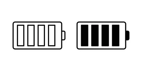 Battery icon. Style is flat and line symbol Stockillustratie