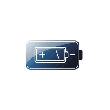 Battery icon with stylized charge indicator with a sleek, horizontal battery Stock Illustration