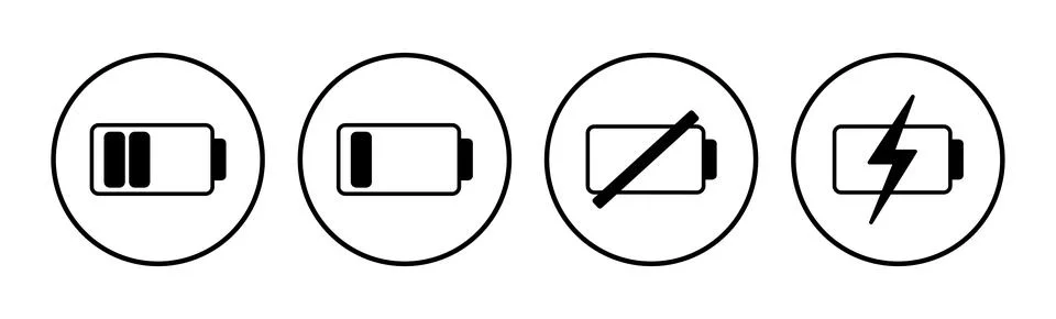 Battery icon vector. Battery charge indicator icon. Stock Illustration