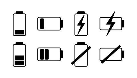 Battery icon vector. Battery charge indicator icon. Stock Illustration