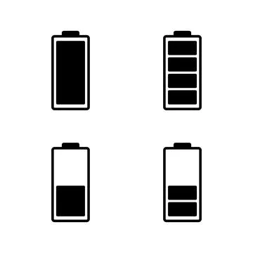 Battery icon vector. battery Charging sign. battery charge level Stock Illustration