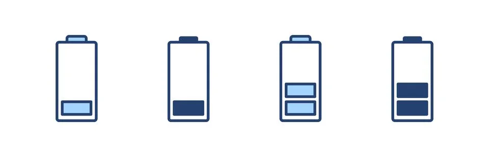 Battery icon vector. battery Charging sign. battery charge level Stock Illustration
