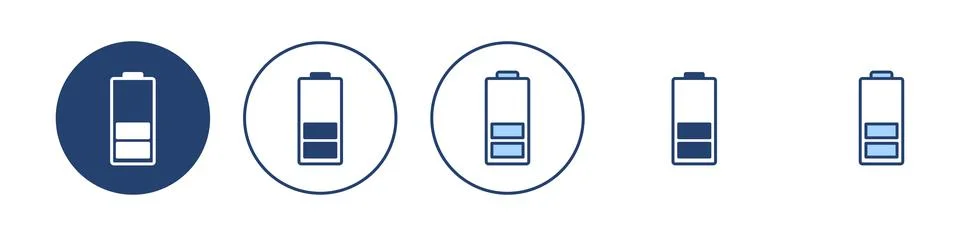 Battery icon vector. battery Charging sign. battery charge level Stock Illustration