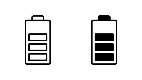 Battery icon vector. battery Charging sign. battery charge level Stock Illustration