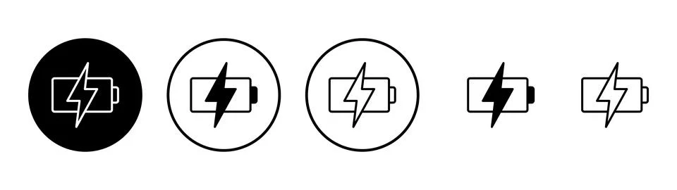 Battery icon vector. battery Charging sign. battery charge level Stock Illustration