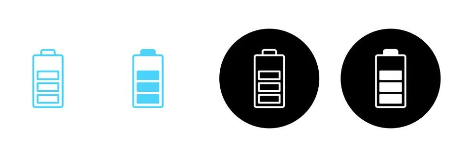 Battery icon vector. battery Charging sign. battery charge level Stock Illustration