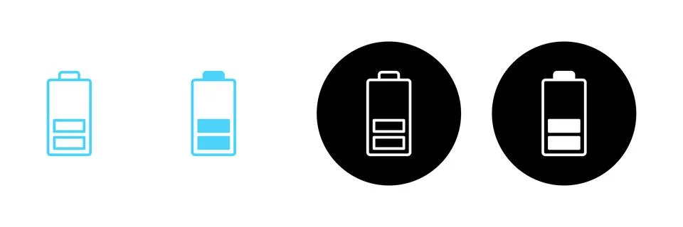 Battery icon vector. battery Charging sign. battery charge level Stock Illustration
