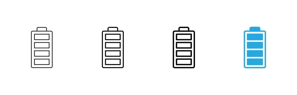 Battery icon vector. battery Charging sign. battery charge level Stock Illustration