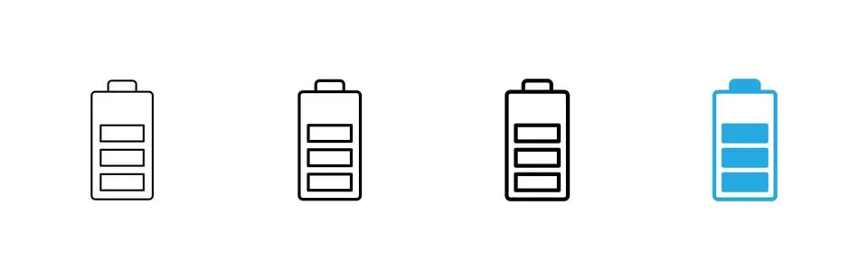 Battery icon vector. battery Charging sign. battery charge level Stock Illustration