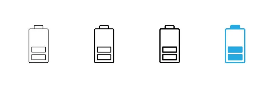 Battery icon vector. battery Charging sign. battery charge level Stock Illustration