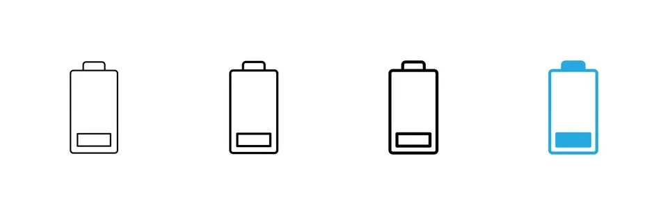Battery icon vector. battery Charging sign. battery charge level Stock Illustration