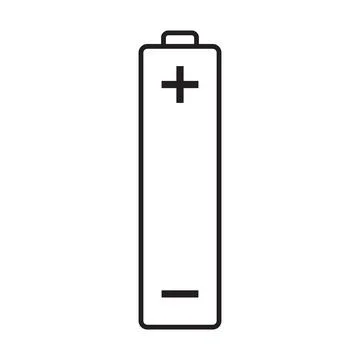 Battery icon vector double A or mignon battery with positive and negative pol 스톡 일러스트