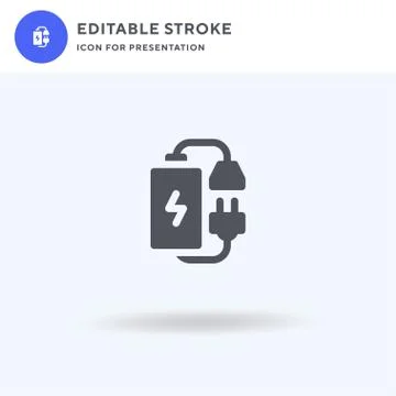 Battery icon vector, filled flat sign, solid pictogram isolated on white, log Stock Illustration