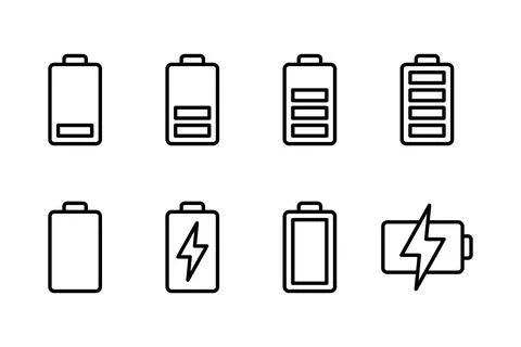 Battery icon vector illustration. battery charging sign and symbol. battery.. Stock Illustration